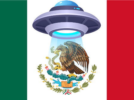 Mexican Flag With UFO